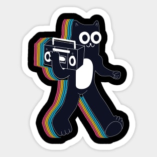 music black cat Sticker